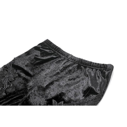 Dark in Love Women's Gothic Leggings Velvet Mesh Patchwork UK 8-18 - QHA UK
