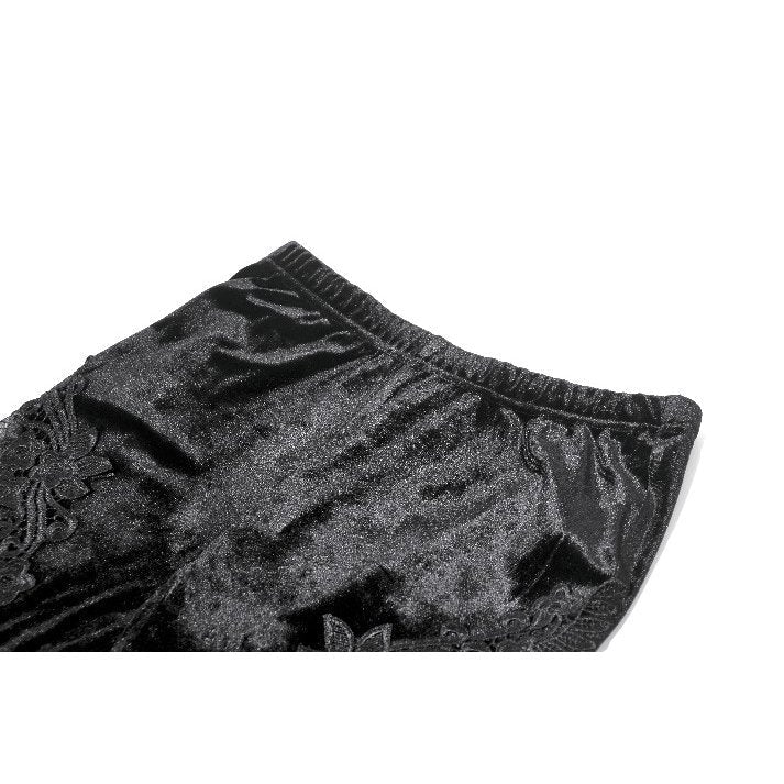 Dark in Love Women's Gothic Leggings Velvet Mesh Patchwork UK 8-18 - QHA UK