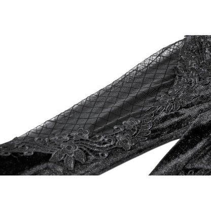 Dark in Love Women's Gothic Leggings Velvet Mesh Patchwork UK 8-18 - QHA UK