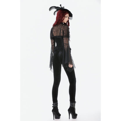 Dark in Love Women's Gothic Leggings Velvet Mesh Patchwork UK 8-18 - QHA UK