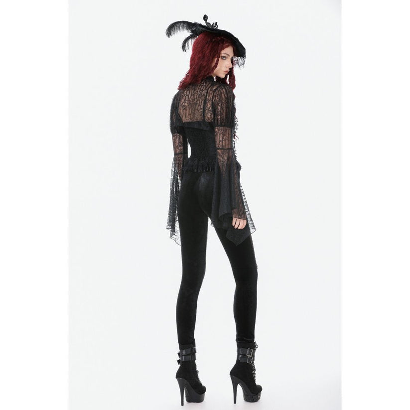 Dark in Love Women's Gothic Leggings Velvet Mesh Patchwork UK 8-18 - QHA UK