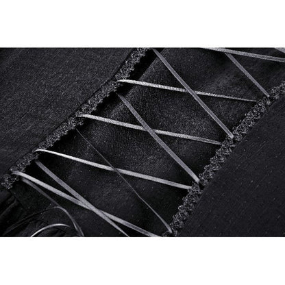 Dark in Love Gothic Dress Greta Dark Mystique Lace-Up Mesh UK 8-18 - QHA UK