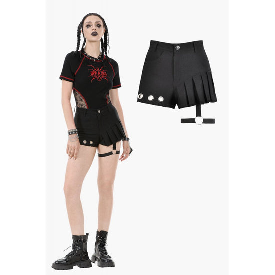 Dark in Love Women's Shorts Gwen Pleated Garter UK 8-22 - QHA UK