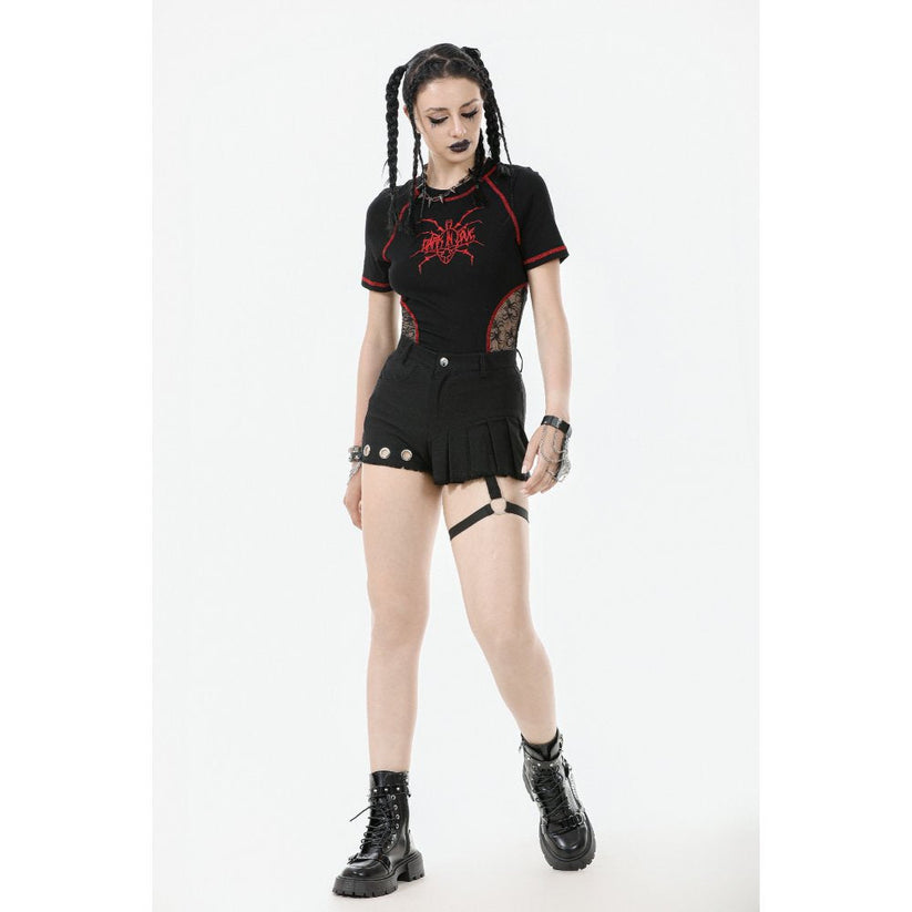 Dark in Love Women's Shorts Gwen Pleated Garter UK 8-22 - QHA UK