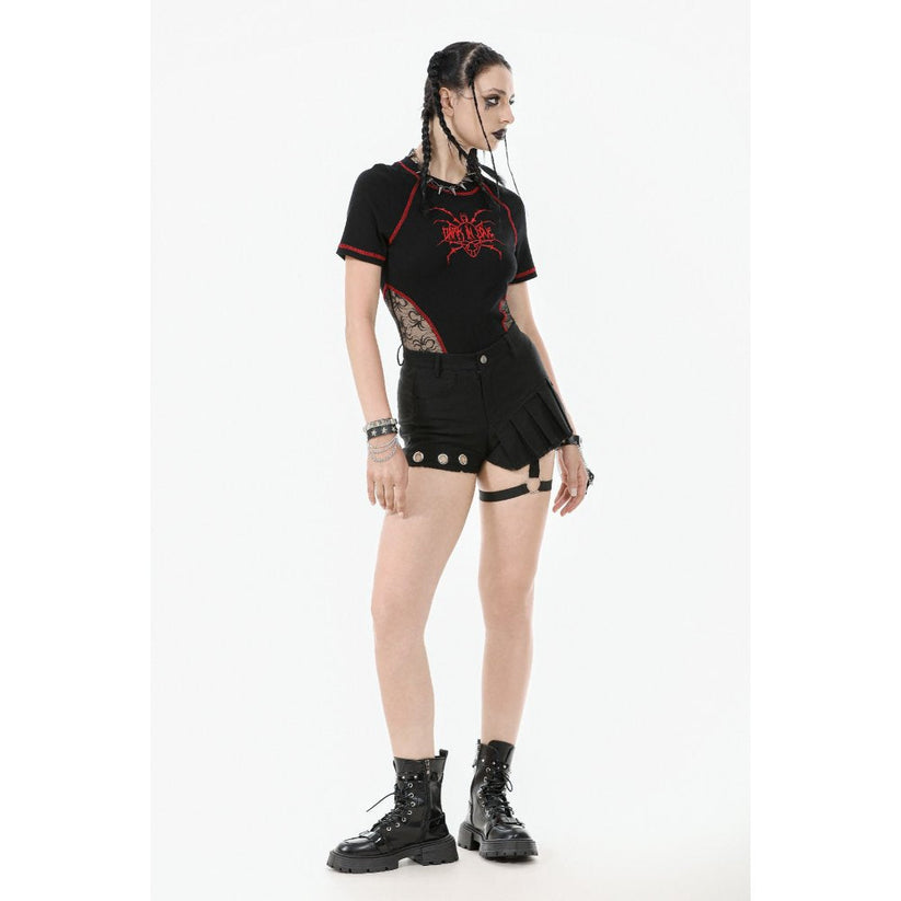 Dark in Love Women's Shorts Gwen Pleated Garter UK 8-22 - QHA UK