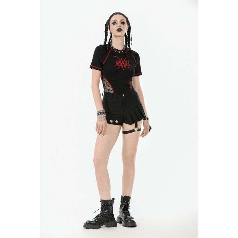 Dark in Love Women's Shorts Gwen Pleated Garter UK 8-22 - QHA UK