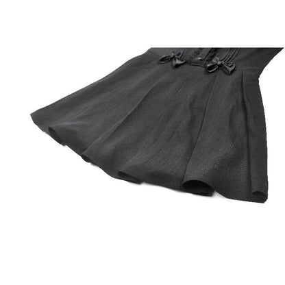 Dark in Love Gothic Mini Dress Gwendolyn Lace Panel Black UK 8-18 - QHA UK