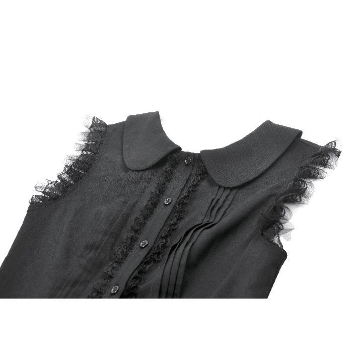 Dark in Love Gothic Mini Dress Gwendolyn Lace Panel Black UK 8-18 - QHA UK