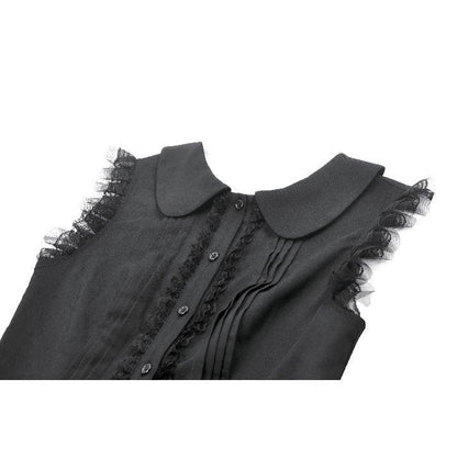 Dark in Love Gothic Mini Dress Gwendolyn Lace Panel Black UK 8-18 - QHA UK