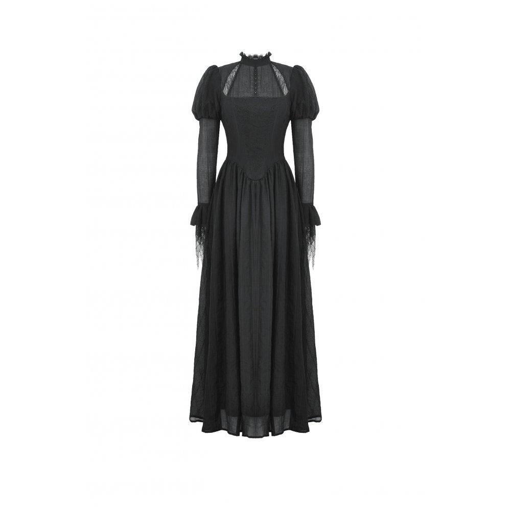 Dark in Love Gothic Maxi Dress Harlow Dark Enchantress Lace UK 8-18 - QHA UK