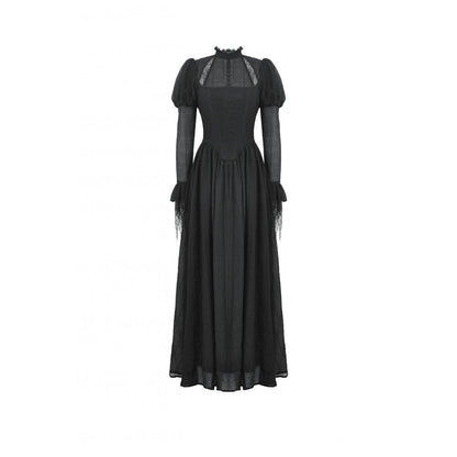 Dark in Love Gothic Maxi Dress Harlow Dark Enchantress Lace UK 8-18 - QHA UK