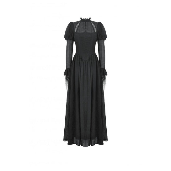 Dark in Love Gothic Maxi Dress Harlow Dark Enchantress Lace UK 8-18 - QHA UK