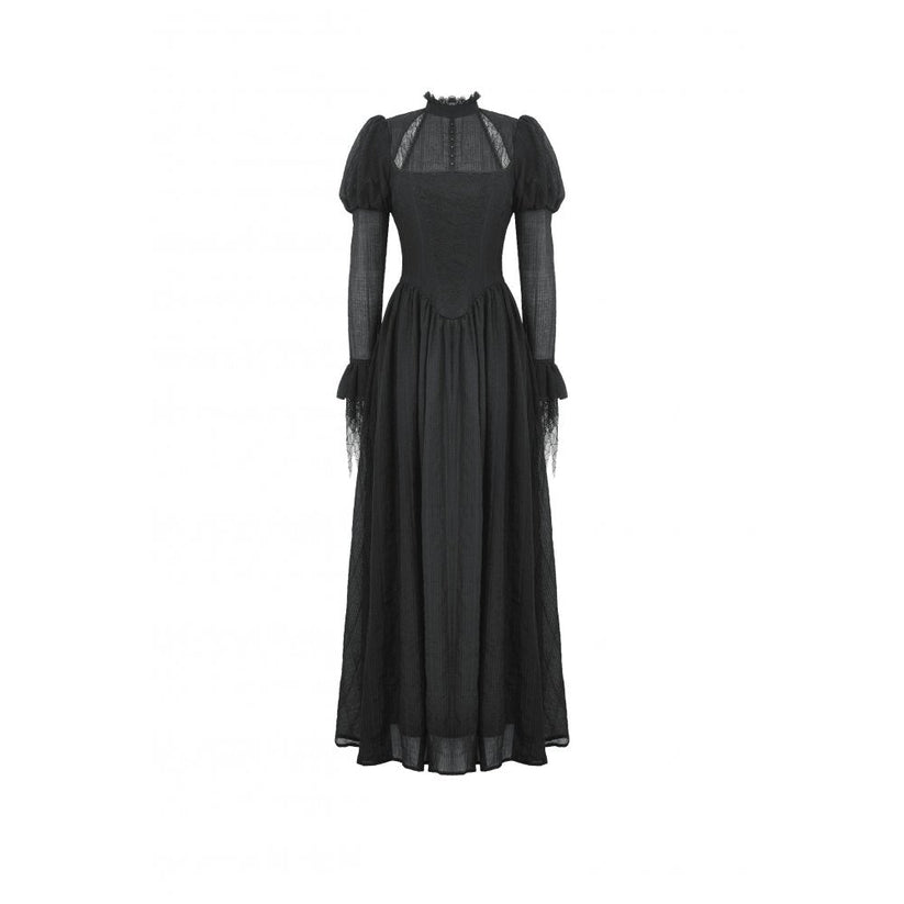Dark in Love Gothic Maxi Dress Harlow Dark Enchantress Lace UK 8-18 - QHA UK