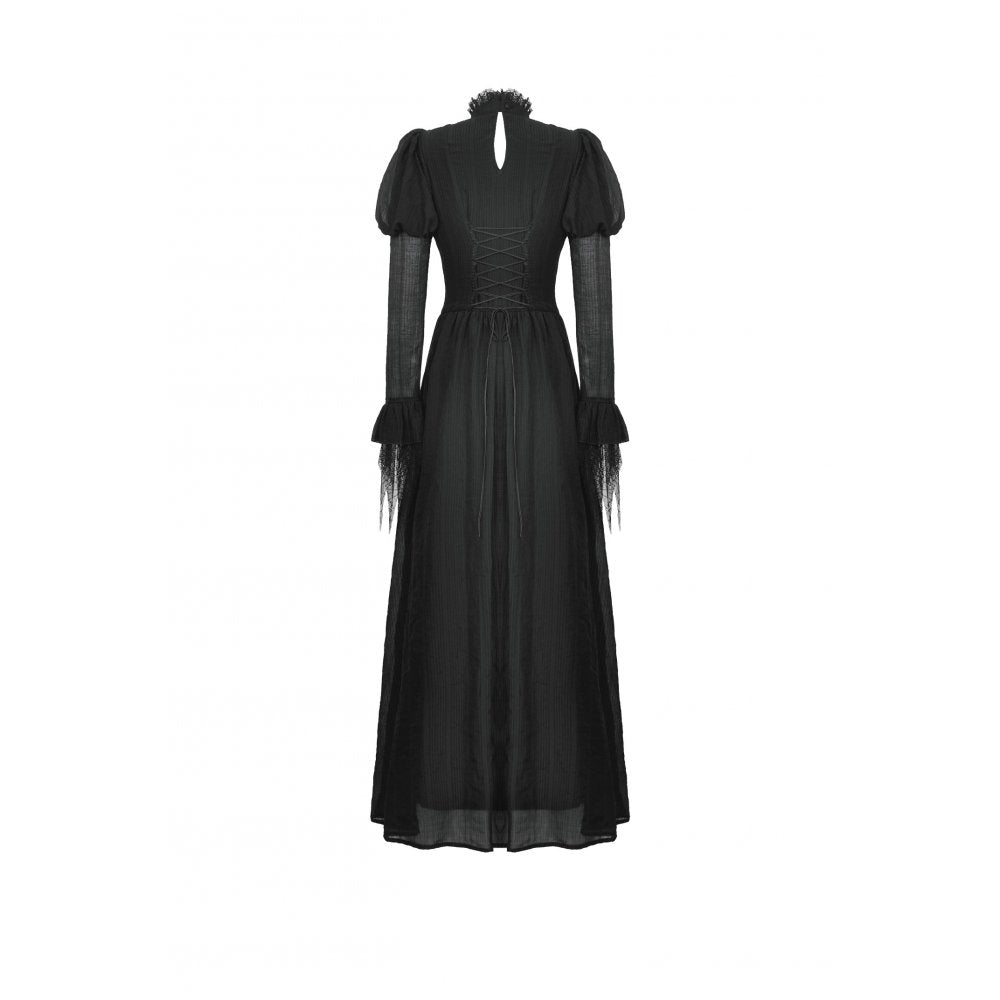 Dark in Love Gothic Maxi Dress Harlow Dark Enchantress Lace UK 8-18 - QHA UK