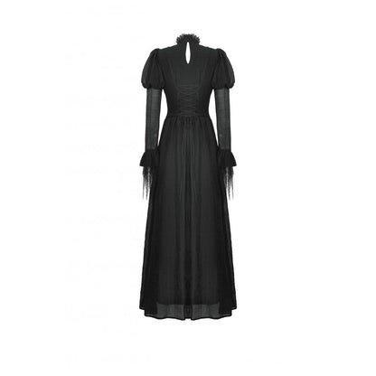 Dark in Love Gothic Maxi Dress Harlow Dark Enchantress Lace UK 8-18 - QHA UK