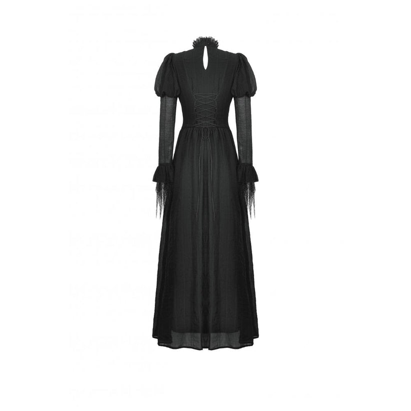 Dark in Love Gothic Maxi Dress Harlow Dark Enchantress Lace UK 8-18 - QHA UK