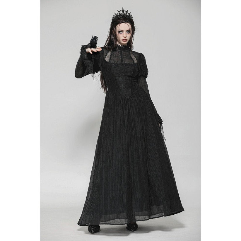 Dark in Love Gothic Maxi Dress Harlow Dark Enchantress Lace UK 8-18 - QHA UK