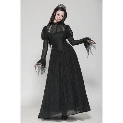 Dark in Love Gothic Maxi Dress Harlow Dark Enchantress Lace UK 8-18 - QHA UK