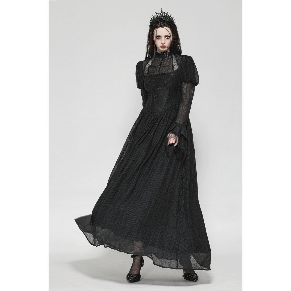 Dark in Love Gothic Maxi Dress Harlow Dark Enchantress Lace UK 8-18 - QHA UK