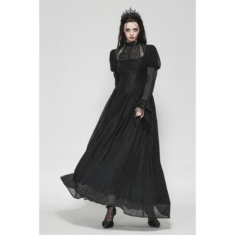 Dark in Love Gothic Maxi Dress Harlow Dark Enchantress Lace UK 8-18 - QHA UK