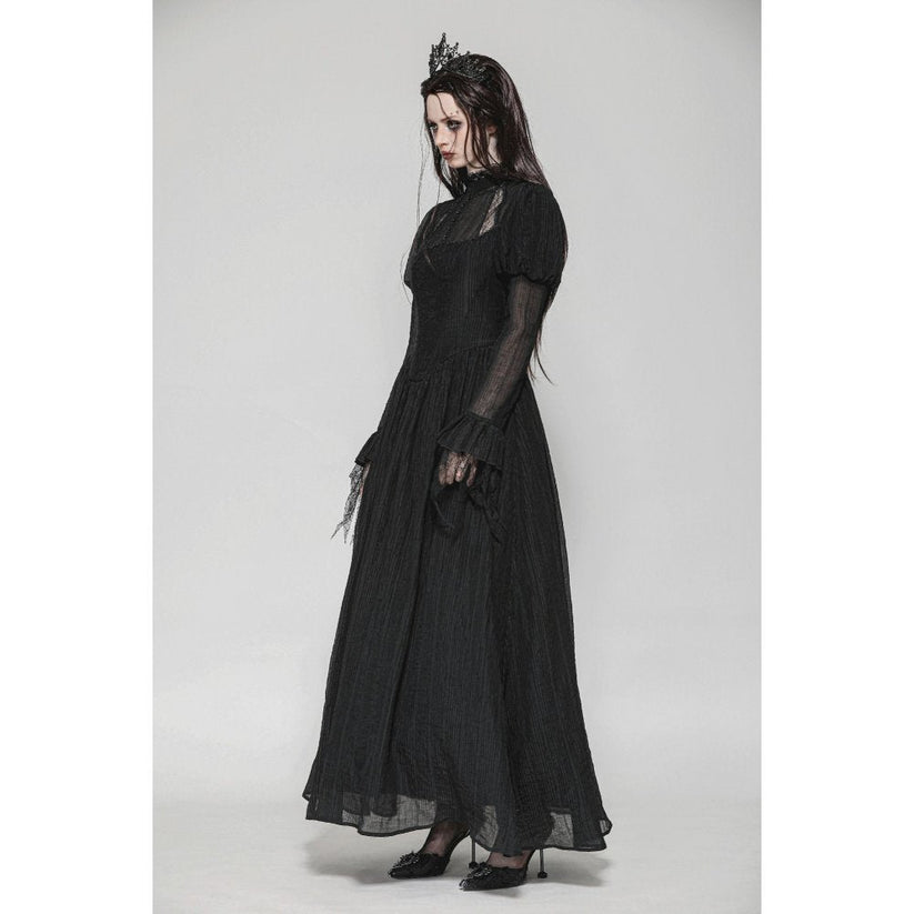 Dark in Love Gothic Maxi Dress Harlow Dark Enchantress Lace UK 8-18 - QHA UK