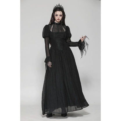 Dark in Love Gothic Maxi Dress Harlow Dark Enchantress Lace UK 8-18 - QHA UK
