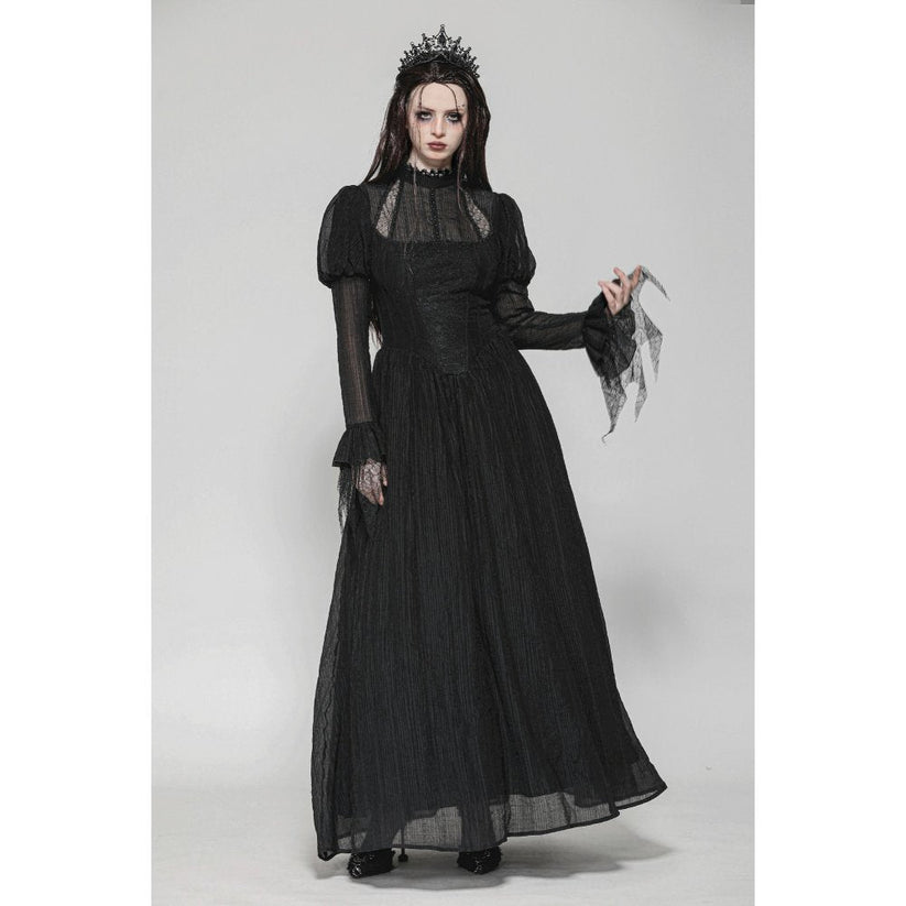 Dark in Love Gothic Maxi Dress Harlow Dark Enchantress Lace UK 8-18 - QHA UK