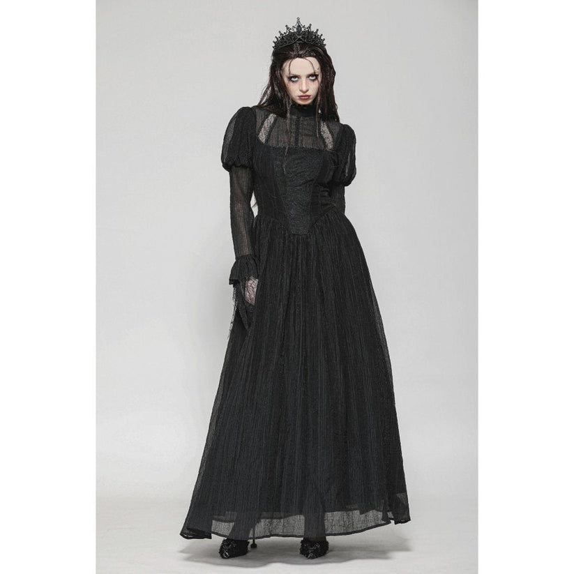 Dark in Love Gothic Maxi Dress Harlow Dark Enchantress Lace UK 8-18 - QHA UK