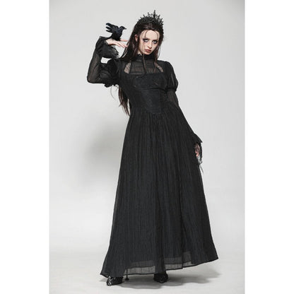 Dark in Love Gothic Maxi Dress Harlow Dark Enchantress Lace UK 8-18 - QHA UK