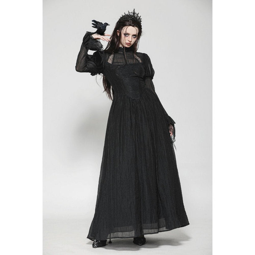 Dark in Love Gothic Maxi Dress Harlow Dark Enchantress Lace UK 8-18 - QHA UK