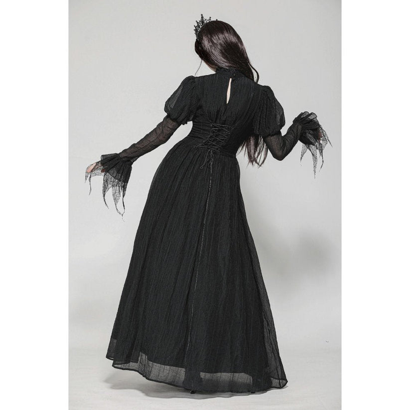 Dark in Love Gothic Maxi Dress Harlow Dark Enchantress Lace UK 8-18 - QHA UK