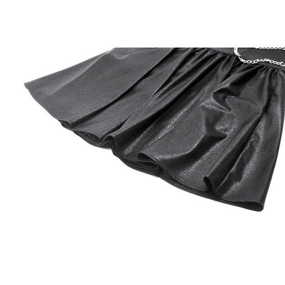 Dark in Love Mini Dress Harness Chain Faux Leather UK 8-22 - QHA UK