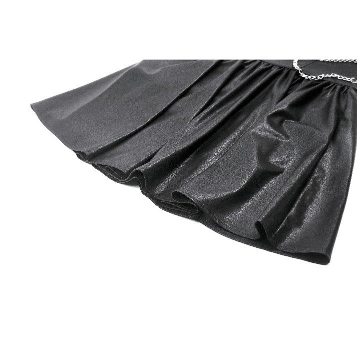 Dark in Love Mini Dress Harness Chain Faux Leather UK 8-22 - QHA UK