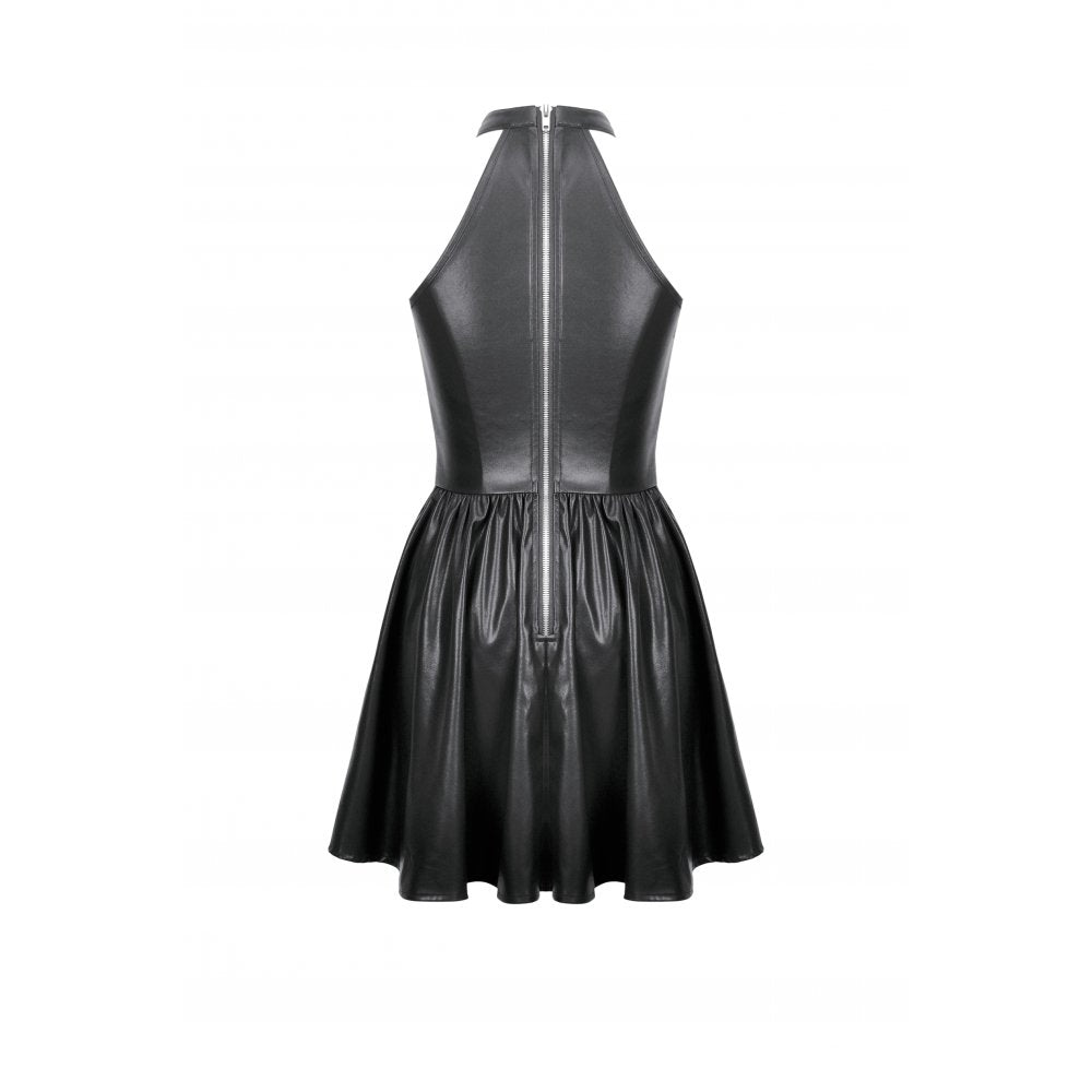 Dark in Love Mini Dress Harness Chain Faux Leather UK 8-22 - QHA UK