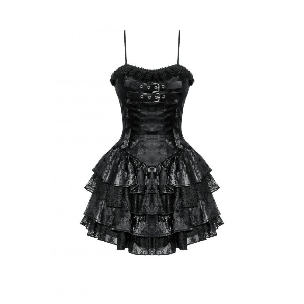 Dark in Love Punk Dress Harriet Shiny PU Leather Layered UK 8-18 - QHA UK