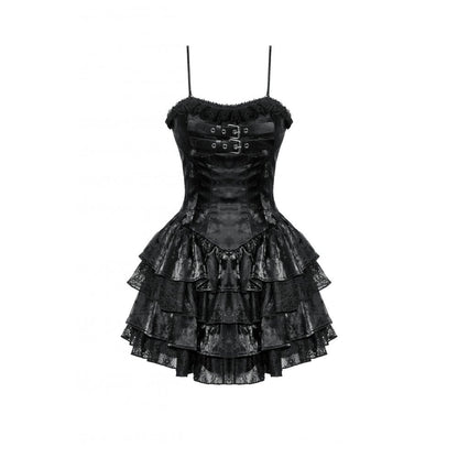 Dark in Love Punk Dress Harriet Shiny PU Leather Layered UK 8-18 - QHA UK