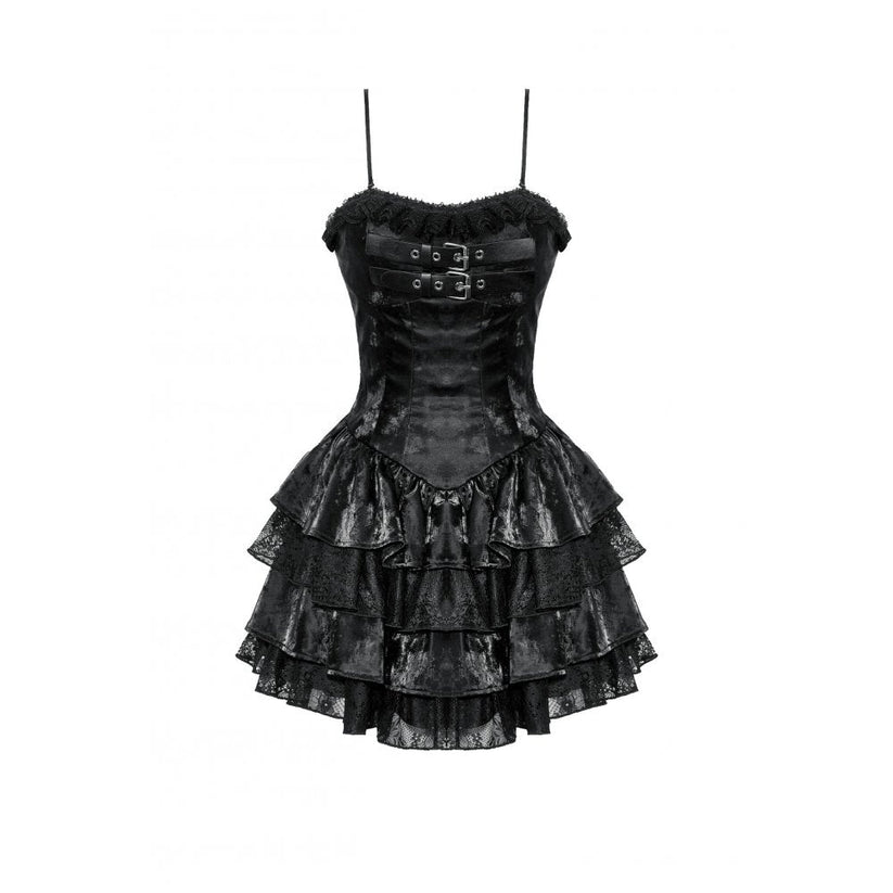 Dark in Love Punk Dress Harriet Shiny PU Leather Layered UK 8-18 - QHA UK