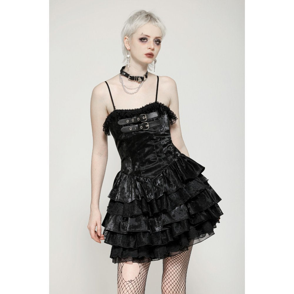 Dark in Love Punk Dress Harriet Shiny PU Leather Layered UK 8-18 - QHA UK
