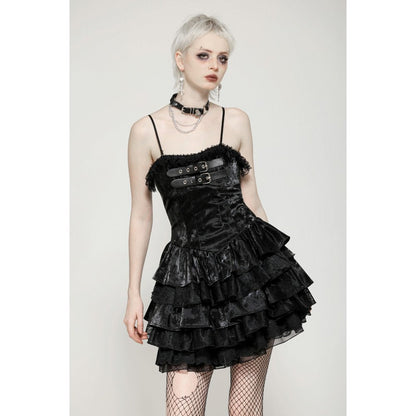 Dark in Love Punk Dress Harriet Shiny PU Leather Layered UK 8-18 - QHA UK