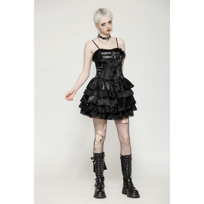 Dark in Love Punk Dress Harriet Shiny PU Leather Layered UK 8-18 - QHA UK