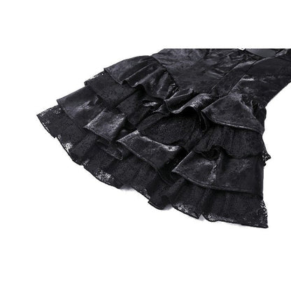 Dark in Love Punk Dress Harriet Shiny PU Leather Layered UK 8-18 - QHA UK