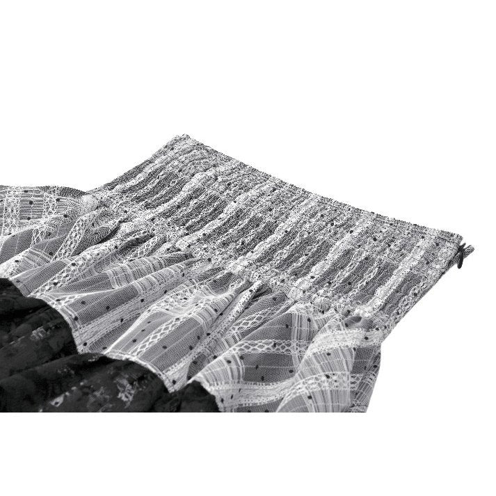Dark in Love Skirt Hexa Layered Tartan Effect Lace UK 8-22 - QHA UK