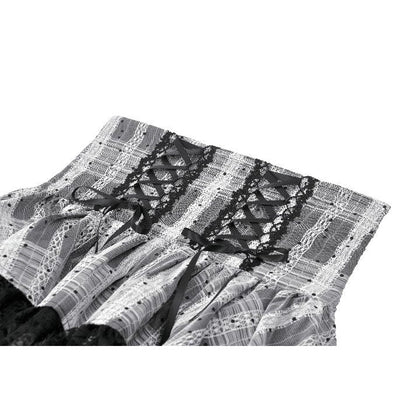 Dark in Love Skirt Hexa Layered Tartan Effect Lace UK 8-22 - QHA UK