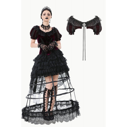 Dark in Love Bolero Isolde Velvet and Lace Puff-Sleeve UK 10-22 - QHA UK