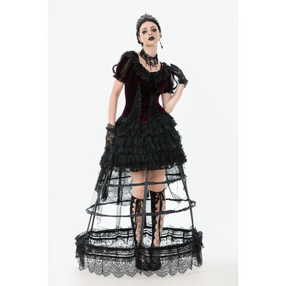 Dark in Love Bolero Isolde Velvet and Lace Puff-Sleeve UK 10-22 - Sleeve Detail - QHA UK