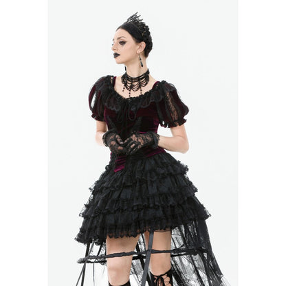 Dark in Love Bolero Isolde Velvet and Lace Puff-Sleeve UK 10-22 - Sleeve Detail - QHA UK