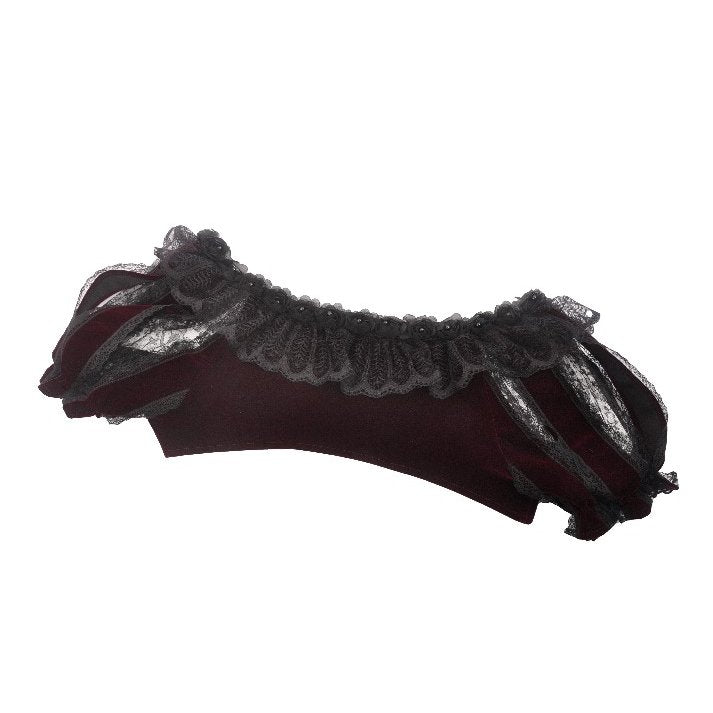 Dark in Love Bolero Isolde Velvet and Lace Puff-Sleeve UK 10-22 - Sleeve Detail - QHA UK