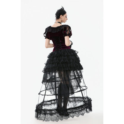 Dark in Love Bolero Isolde Velvet and Lace Puff-Sleeve UK 10-22 - Sleeve Detail - QHA UK