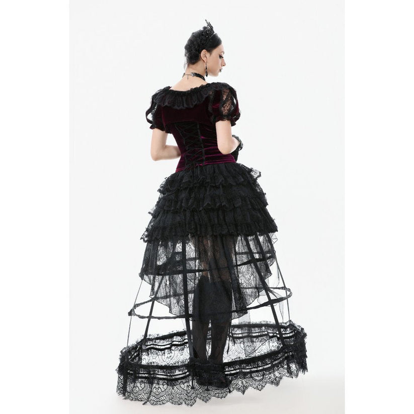 Dark in Love Bolero Isolde Velvet and Lace Puff-Sleeve UK 10-22 - Sleeve Detail - QHA UK