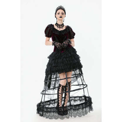 Dark in Love Bolero Isolde Velvet and Lace Puff-Sleeve UK 10-22 - Sleeve Detail - QHA UK